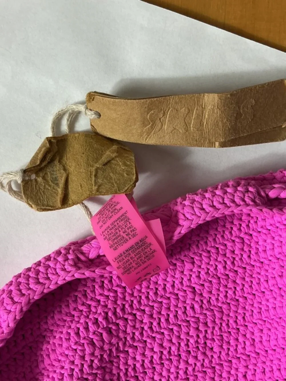 Skims Taffy Pink Crochet Knit Tie Swim Mini Skirt NWT M